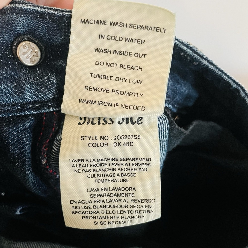 EUC Miss Me Nicole 5 Pocket‎ Low Rise Skinny Jeans Dark Wash Whiskered 25x30 - Picture 8 of 9